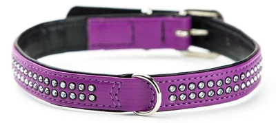 Ошейник со стразами для собак маленьких пород Swarovski Crystal Mini Collar Nobby S: 17-19 мм, Д 37 см, ОШ 27-32 см Фиолетовый