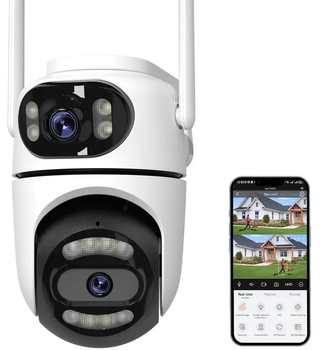 Вулична IP Wi-Fi камера 2 незалежні об'єктиви 4MPx+4MPx(i CSee APP) Q2W