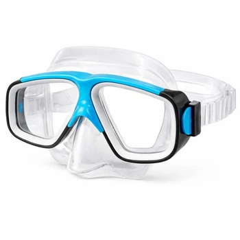 Маска для плавания Intex Surf Rider 55975-2 — детская черно-синяя, Anti-Fog, UV-защита, 8–14 лет