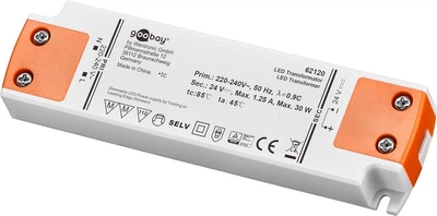 Светодиодный трансформатор goobay 24 В (DC)/30 Вт, затемненный, 24 В до 30 Вт