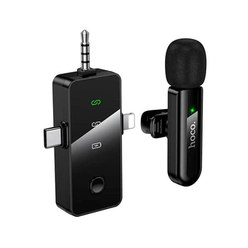 Мікрофон HOCO Fair Wireless Microphone L20B (iP/Type-C/3.5) |ENC, 2.4G| Black