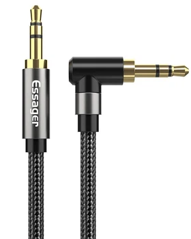 Кабель ESSAGER Monster 3.5mm to 3.5mm 90˚ Jack Audio Cable 1.5m Black (EYP35-WTA01)