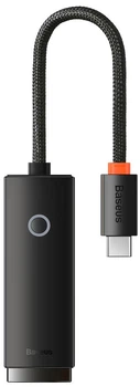 Мережевий адаптер Baseus Lite Series USB-C to RJ-45 Ethernet 1000 Mbps Black (WKQX000301)