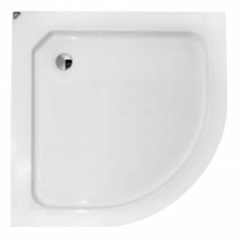 Піддон напівкруглий Besco ALEX 70×70×16 см, білосніжний, з ніжками