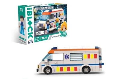 Конструктор Kids hits IBLOCK JUNIOR KH17/001/1 178 деталей Городская скорая помощь короб. 24*16*6см