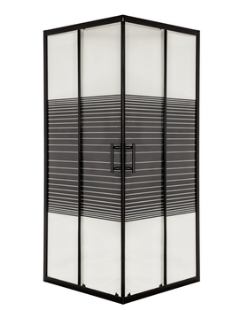 Душова кабіна INSANA Aqua Black Line JK 90×90×195 см, квадратна, скло з малюнком, чорний профіль, без піддона