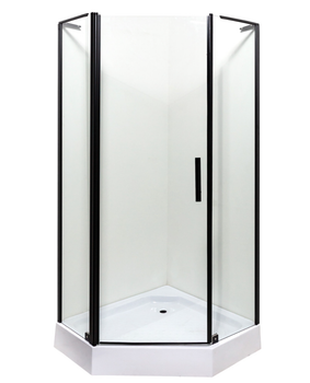 Душова кабіна INSANA Ethna Black P91 B 90×90×200 см, п’ятикутна, з низьким піддоном, прозоре скло 6 мм, чорний профіль