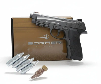 Пневматический пистолет Borner Sport 306m (Beretta 90, метал) + ВВ шар 500шт и балон СО2 4шт