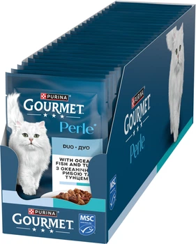 Вологий корм для кішок Purina Gourmet Perle Duo з океанічною рибою та тунцем 85 г