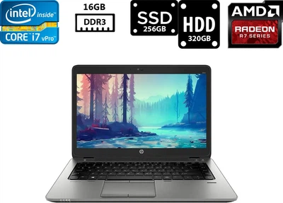 Ноутбук Hewlett Packard EliteBook 840 G2 14" IPS 1920x1080 Core i7-5600U 2.60GHz 16GB DDR3 SSD 256GB+HDD 320GB Radeon R7 M260X 1GB Камера LTE (H840G2R16S256H320B) Б/У