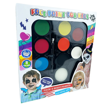 Аквагрим набор 8 цветов Face Paint For Kids – детский боди-арт для творчества и праздничных образов