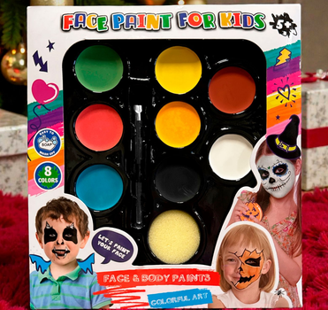 Набор аквагрима детский боди-арт Face Paint For Kids 8 цветов