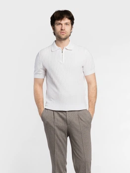 Поло чоловіче біле 100% бавовна Arber Polo knit Zipper MSS N-A M зріст 4 білий (M09.38.00.621)