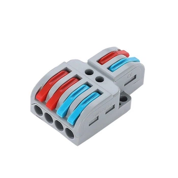 Клема розгалужувач типу WAGO 2 на 4 проводи 0.08–4 мм²/12–28AWG 32А 250В важільний затискач
