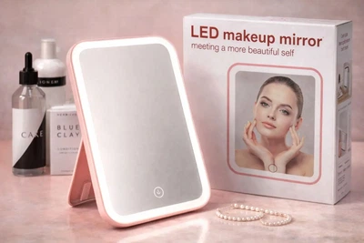 Сенсорне косметичне дзеркало з підсвічуванням на акумуляторі Led makeap mirro 17,5*13 см, 3 режими освітлення, живлення від USB