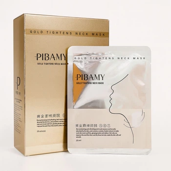 Набір омолоджувальних масок для шиї Pibamy Gold Tightens Neck Mask для ліфтингу та пружності шкіри 10 шт