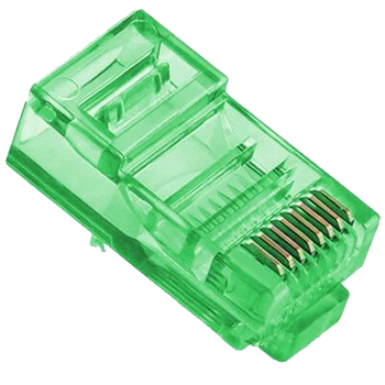 Коннектор Merlion RJ-45 8P8C UTP Cat-5 Q100 для обжима витой пары в упаковке 100 шт Зеленый
