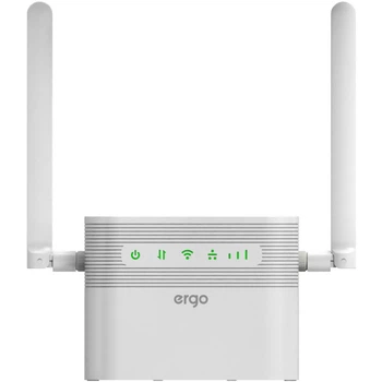 4G WiFi роутер ERGO R023 с SIM-картой и аккумулятором 4000 мАч 2.4 ГГц Белый