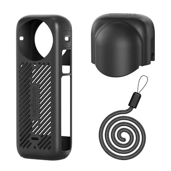 Чохол для Insta360 X4 силіконовий з ковпачком ремінцем aMagisn AD05-A1