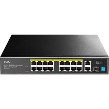 Комутатор Cudy FS1018PS1, 16 порт 10/100M PoE+ Switch with 2 Gigabit Uplink and 1 SFP Port 200W