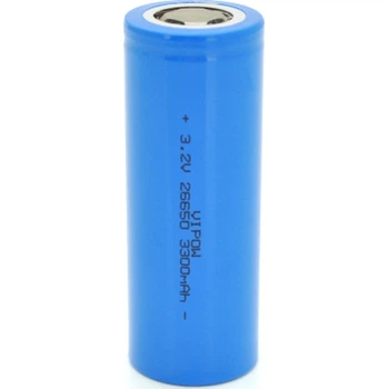 Аккумулятор 26650 3300mAh, LiFePO4, FlatTop, 3.2V, Blue Vipow (IFR26650-3300mAhFT / 31075)