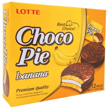 Печиво Lotte Choco Pie Банан 12шт 336г