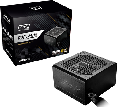 Блок живлення ASRock PRO-850G 850W 80 PLUS Gold Black (PRO-850G)