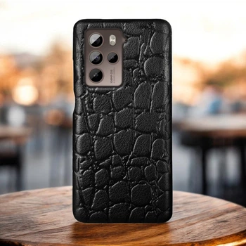 Кожаная накладка Stenk Reptile Cover для HTC U23 Pro Черный (77840)