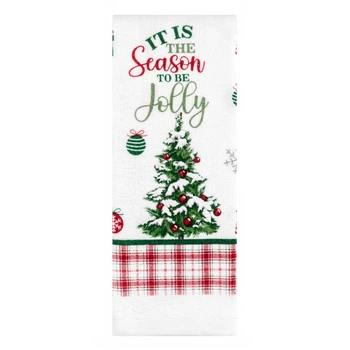 ARDESTO Набір рушників для кухні Christmas Tree 38х63см, 2шт, 100% бавовна, зелена