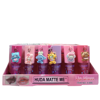 Блиск-тінт для губ Huda Matte Me X-695 проявний набір із 6 штук
