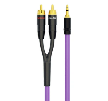 Аудиокабель Melodika Purple Raine stereo jack cable 3.5mm - 2x RCA length 1m (MDMJ2R10)
