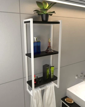 Настенная полка белая в стиле лофт EcoLoft Селена DSP-1418W-5 Черный