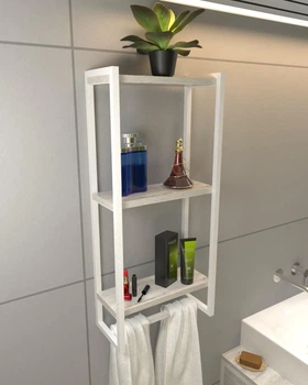 Настенная полка белая в стиле лофт EcoLoft Селена DSP-1418W-2 Дуб Кортона