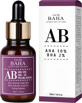 Serum-peeling do twarzy Cos De Baha AB z kwasem glikolowym 30% i kwasem salicylowym 2% 30 ml (8809240319253)