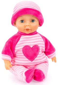 Lalka bobas Bayer Design My First Baby z motywem serca 28 cm Różowa 92802AS (4003336411799)