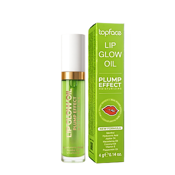 Олія для збільшення об'єму губ TopFace Lip Glow Oil Plump Effect, 4 г (PT216), 04 Mint М'ятний аромат