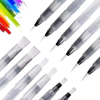 Набор водяных кистей Lonely Finger, 12 шт (water brush, резервуар для воды)