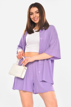 Костюм жіночий однотонний фіолетового кольору Fashion розмір 46 (210336)