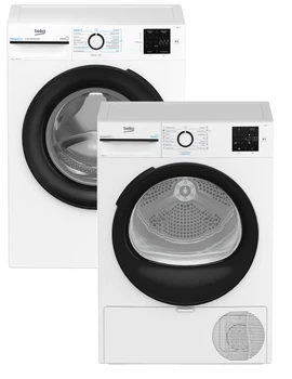 Комплект Пральна машина Beko BM1WFSU37233WB + Сушильна машина Beko BM3T37239WB + Сполучна планка Beko PSKS