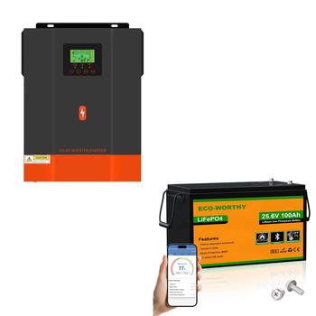 Комплект резервного питания 3кВт: инвертор PowMr 3200W 24V POW-HVM3.2H-24V-N + аккумулятора LiFePO4 Eco-Worth 25.6V 100Ач 2560Wh