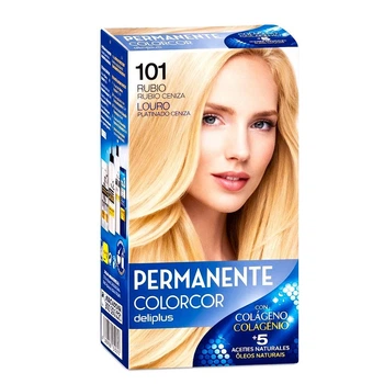 Краска для волос Deliplus Permanente Colorcor с коллагеном и 5 маслами тон № 101 Платиновый пепельный блонд Rubio Platino Cenizo