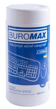 Серветки для очищення моніторів пластику офісних меблів Buromax JOBMAX (BM.0803)