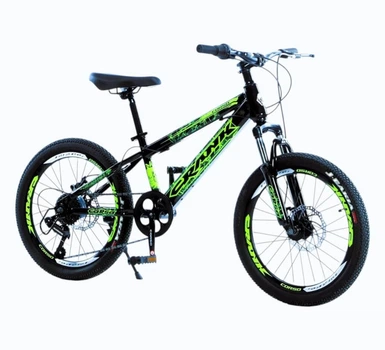Детский спортивный велосипед 20 дюймов Corso Crank (Черно-зеленый)