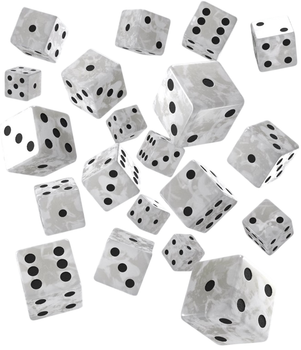 Набір кісток Q-Workshop Повний комплект K6 Перламутрово-чорний 20 елементів (5907699498437)