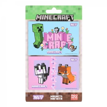 Набор магнитов на холодильник minecraft магниты майнкрафт 2 дизайна Yes Minecraft.Spring 6х9 см 2 шт (в ассортименте)