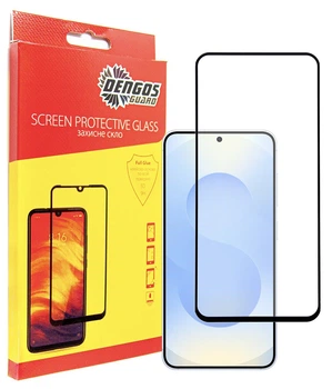 Захисне скло DENGOS Full Glue для Samsung Galaxy S25 Plus (black)
