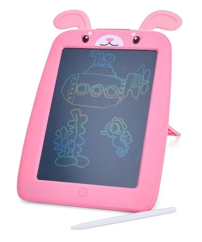 Планшет LCD для рисования Metr + детский цветной 10" Зайчик Розовый