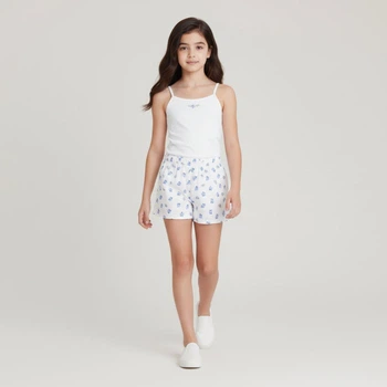 Пижама для девочки домашний костюм майка и шорты 134-140 см (8-10Y) Pepperts бело-синий
