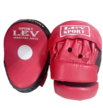 Лапы Lev Sport гнутые 28х17х5см для единоборств пара стрейч red/black