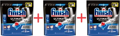Упаковка засобу для миття посуду в посудомийних машинах FINISH Ultimate All in 1 30 капсул х 3 пачки (5908252001071/5908252001071/5908252001071)